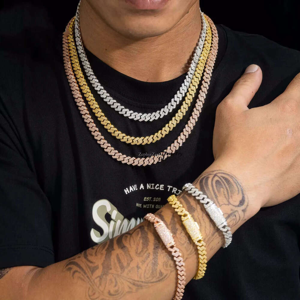 Designer cuban k chain necklace for men women plated gold sier wide 12mm 14mm moissanite dia hip hop mens jewelry personalize choker good