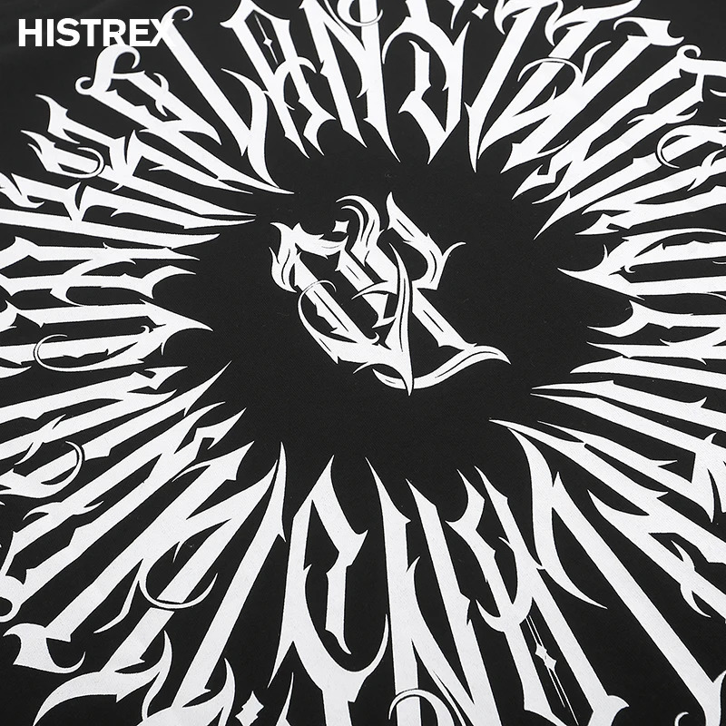 Y2k mens street Tshirt printed Gothic letter hiphop cotton womens fashionable top unisex clothing 250326