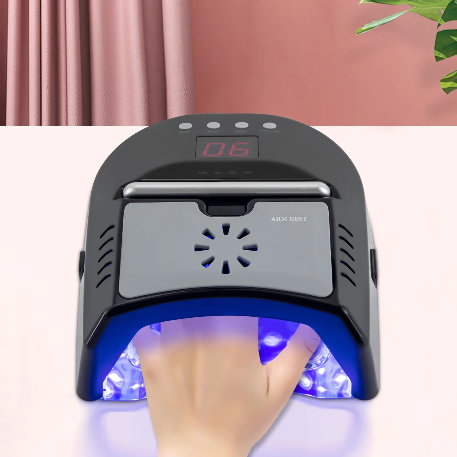 Nail dryer professional rechargeable 72W 24 bead UVLED gel nail lamp with fan detachable bottom 3 timer intelligent sensor 250325