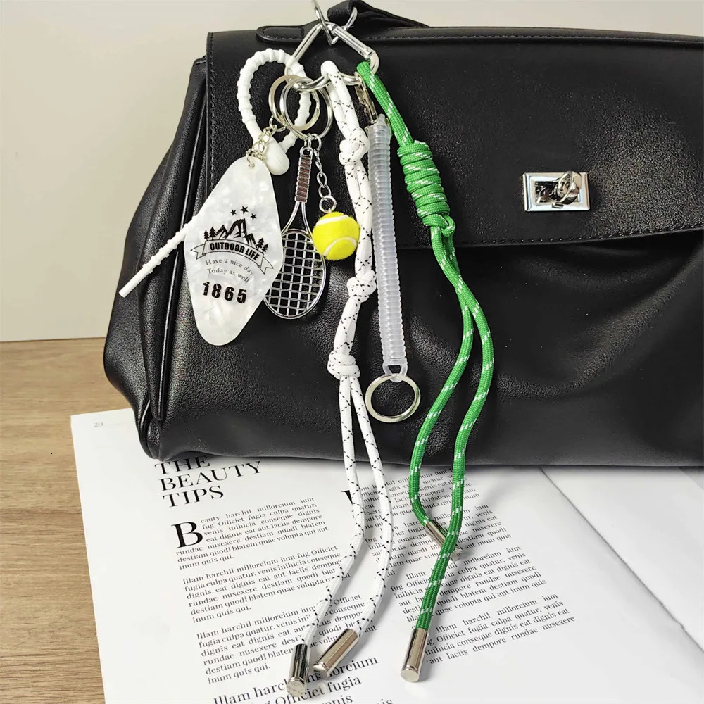 Ins style bag pendant Multi element keychain Nylon woven rope Backpack decoration pendant250325