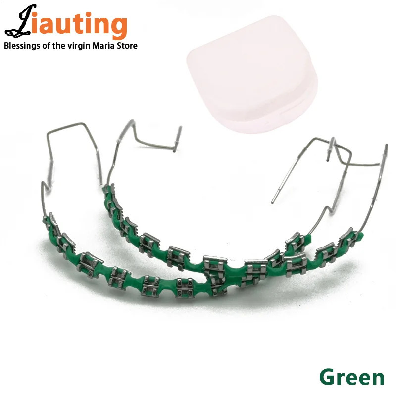 1 Pair Metal Wires Fake Braces Colorful Brackets For Teeth Temporary Metal Bracket Orthodontic Dental Decor Ligature Ties Dental 250327