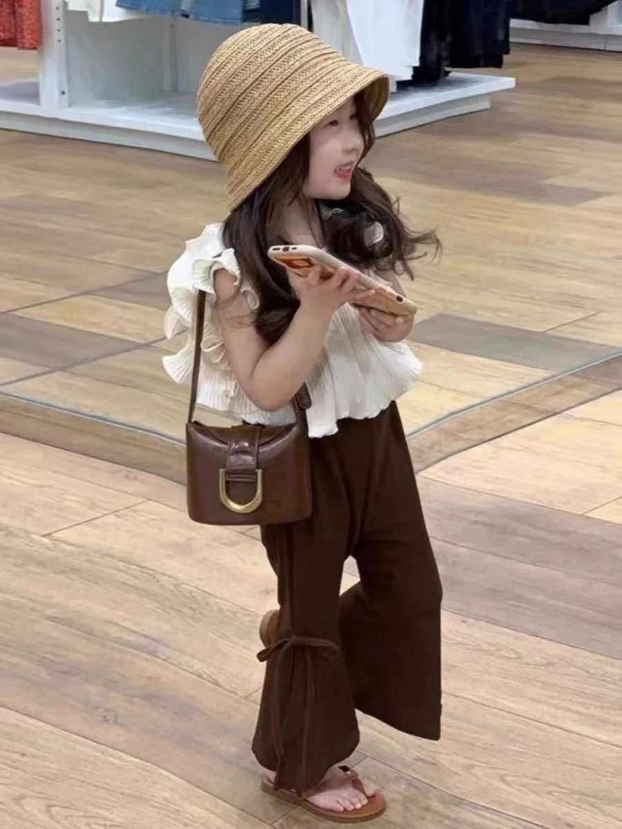Girls clothing set summer T-shirt top+pants Korean childrens clothing set cute childrens clothing 2PCS 2024 new itemT250327