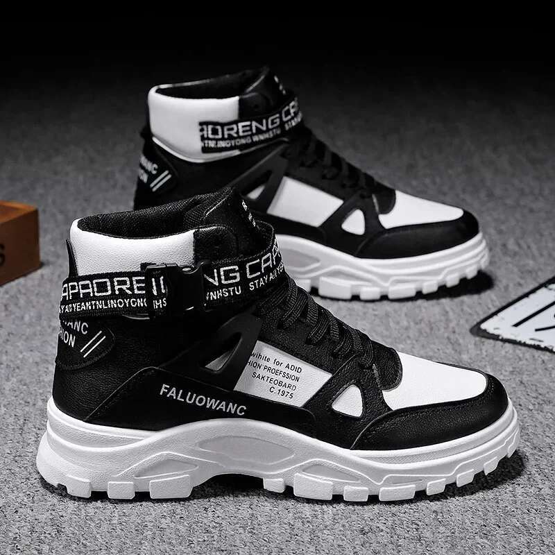 Trendy Men's Short Boots Autumn Winter Fashionable Lightweight Comfortable Anti Slip Flat Basketball Sports Casual Shoes