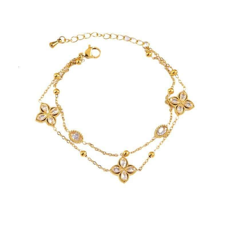designer bracelet stainless steel doublelayer with vacuum goldplated color and highend feel bracelet