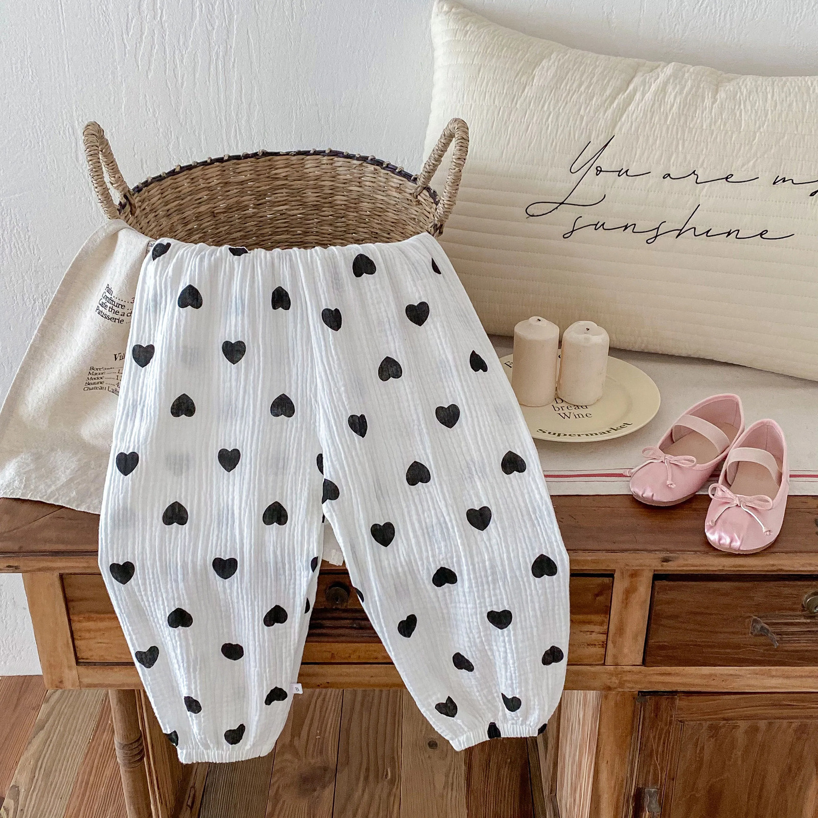 Baby cotton pants toddler boy casual harem spring and summer cute soft clothes 250325