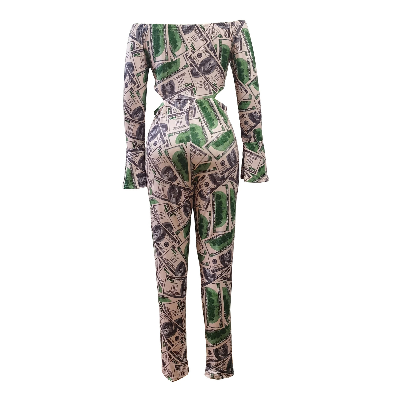 USD Printed Shoulder Hoodie Casual Split Long Sleeve Tight for Women 250326
