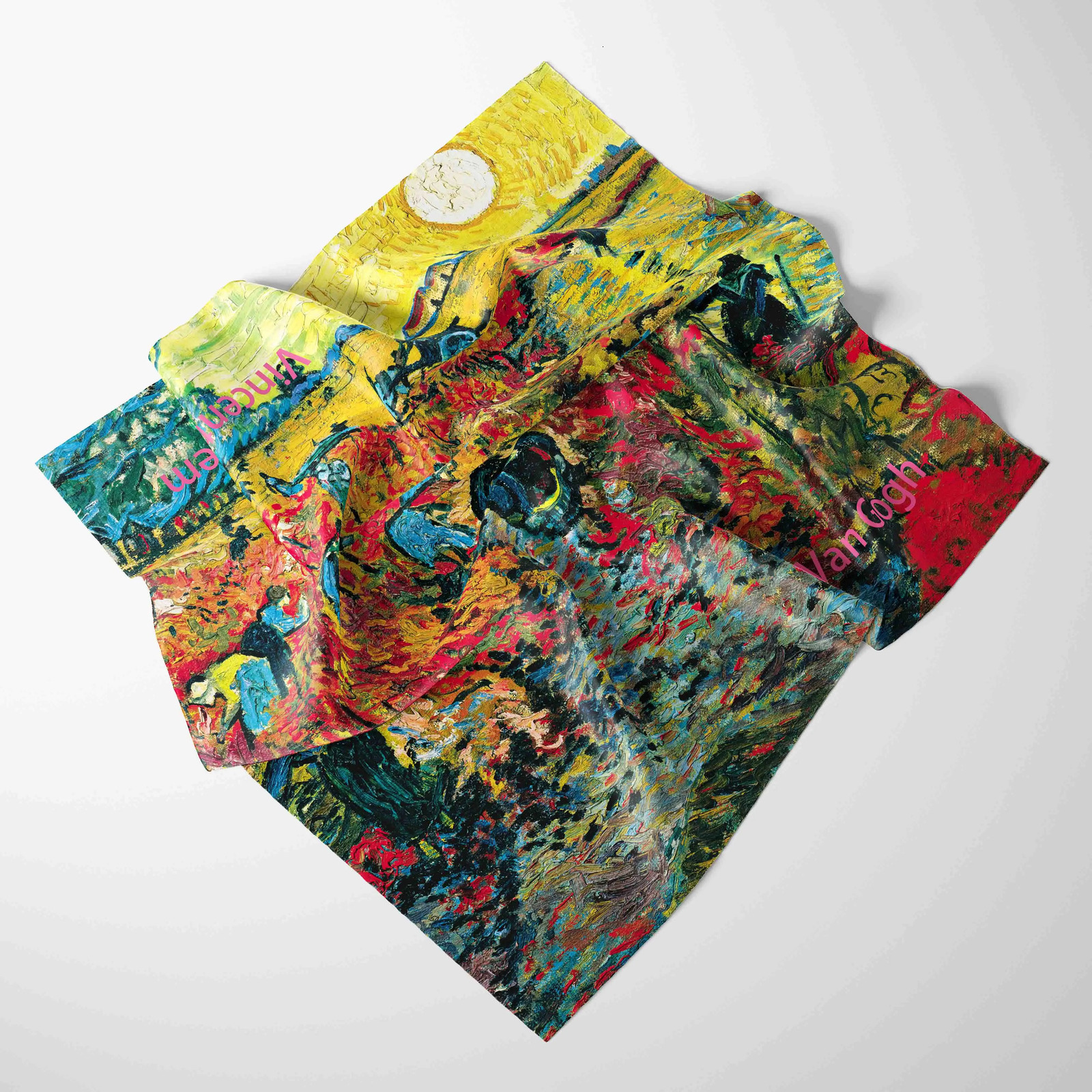 Womens Oil Painting Silk Scarf Printing Female Founder Scarf Handle Kerchief Fashion Head Founder Square Scarf 250322