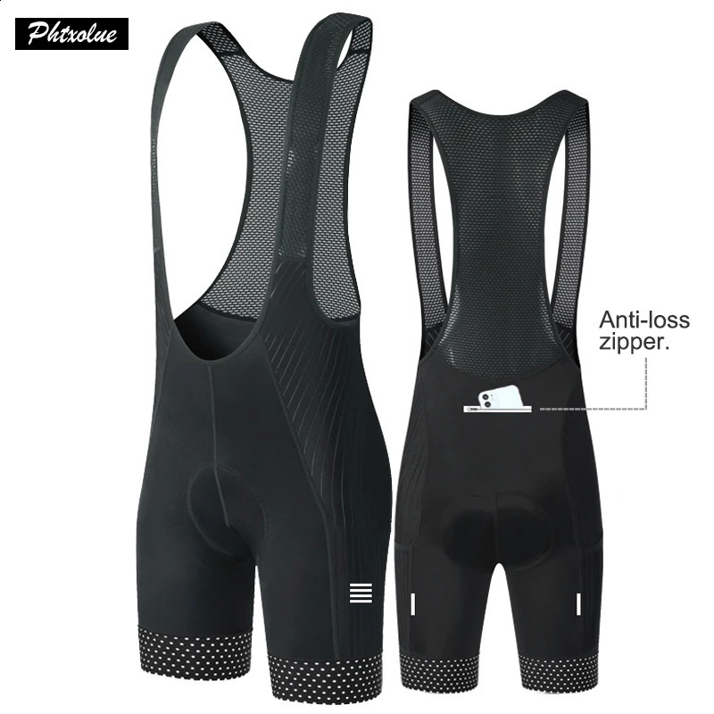 Phtxolue Men Cycling Bib Shorts Anti-Loss Zipper 6H 500KM Ride Mountain Pro Bike Shorts Blank Blue Outdoor Cycling Shorts Women 250327