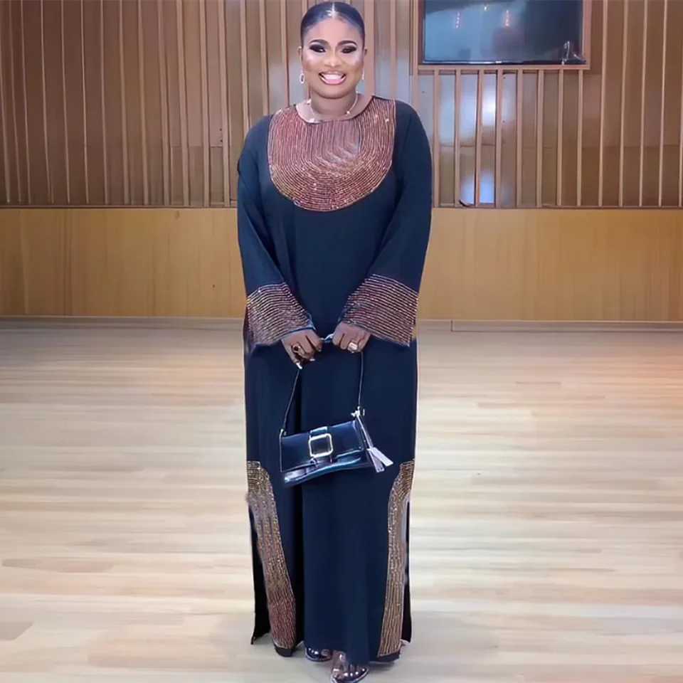 2025 Abayas For Women Dubai Luxury 2025 African Muslim Fashion Dress Caftan Marocain Evening Party Dresses Boubou Robe Djellaba Femme X2505146