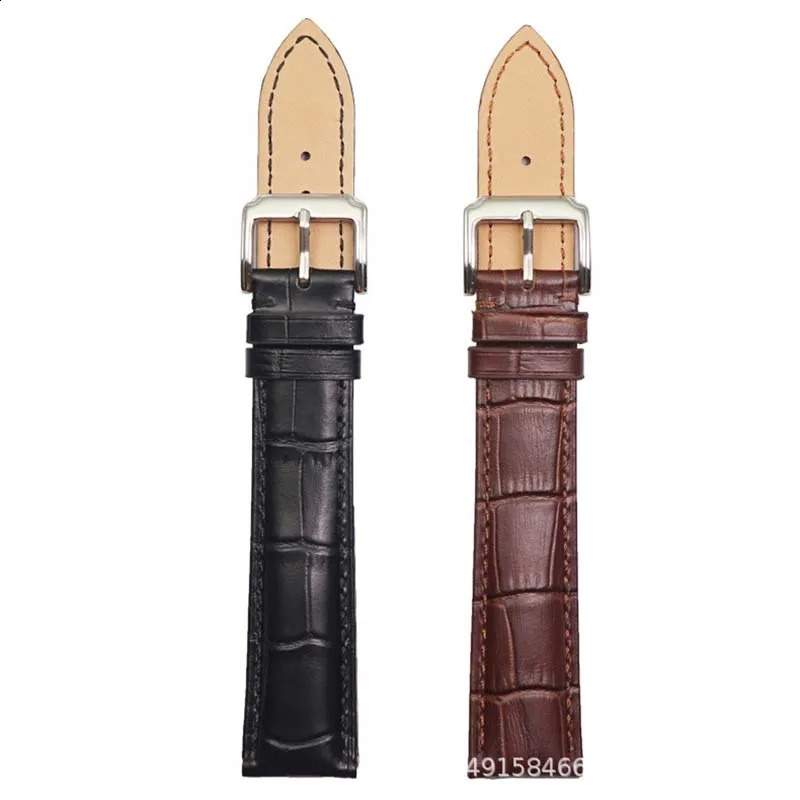 Extended Genuine Leather watchband for any watches strap black brown 20mm 21mm 22mm XL size 13590mm cow leather wrist band 250324