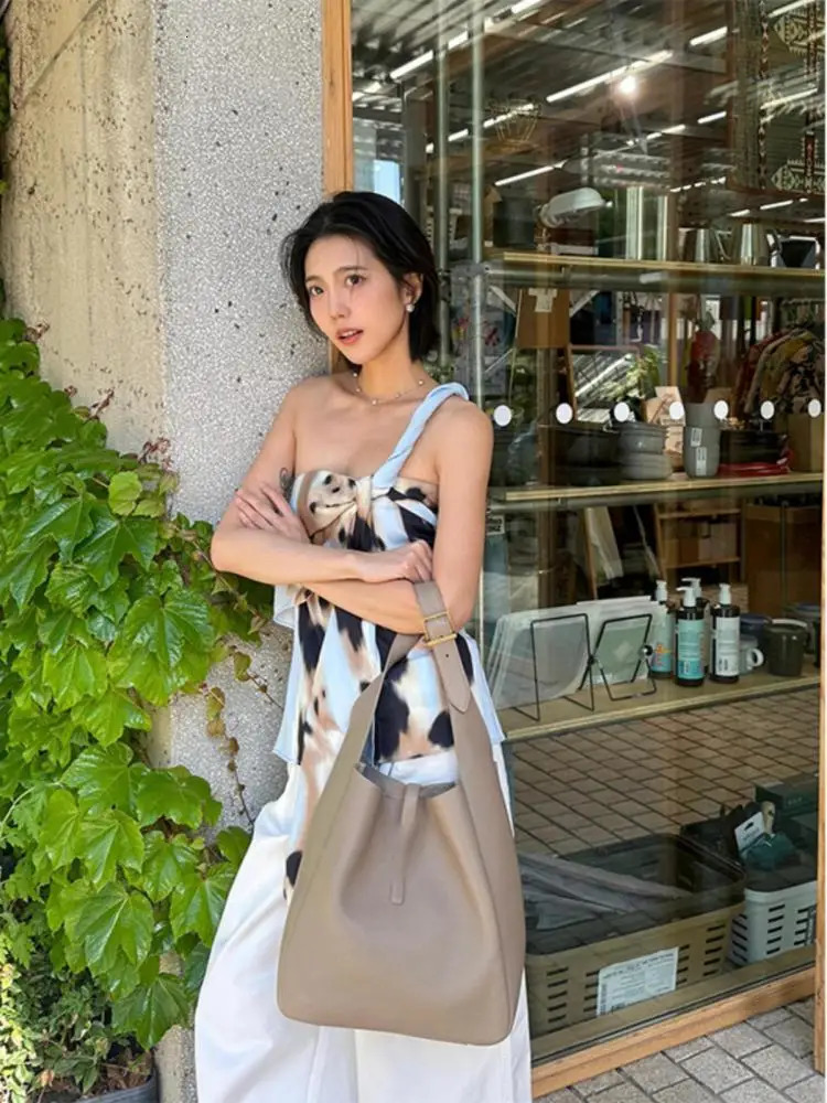 Yedinas n strapless top Bohemian Korean fashion patch work summer Camisol shoulder knot ribbon vest Y2k 250326