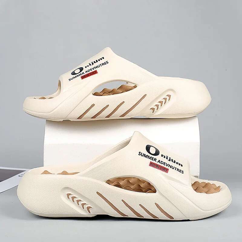 New Men Massage Slides Indoor Outdoor Sandals Beach Casual Shoes Comfortable Sole Men's Slippers Big Size 38-47
