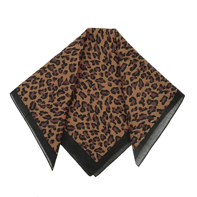 55CM cotton retro leopard print square hip-hop print mens outdoor headband wristband scarf 250322