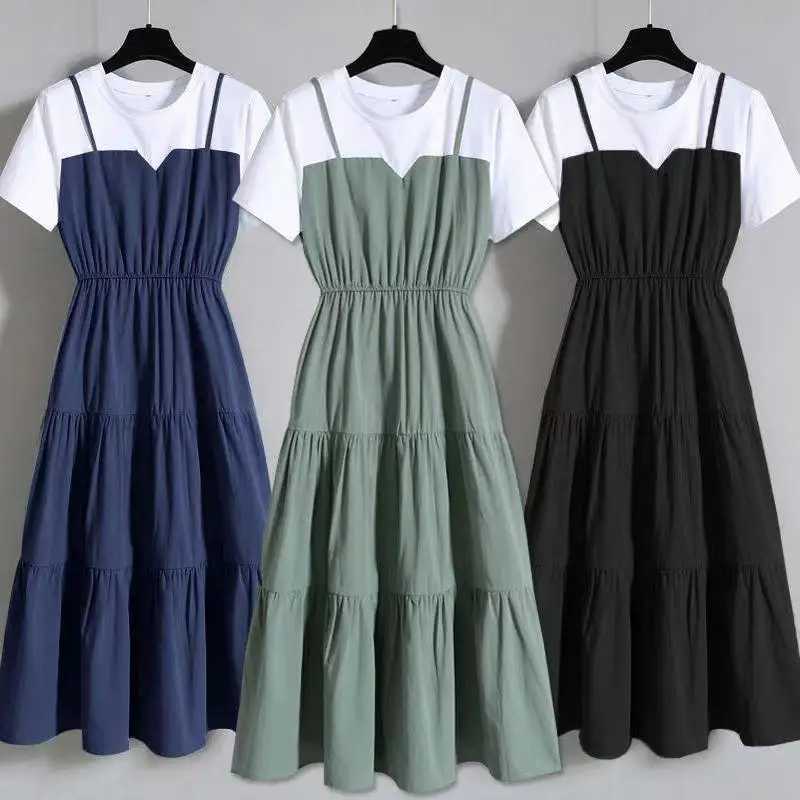 Fashion 10 12 14 16-year-old teenage girl dress back to school casual sled large-sized pendant one-piece girl summer outfit W250326