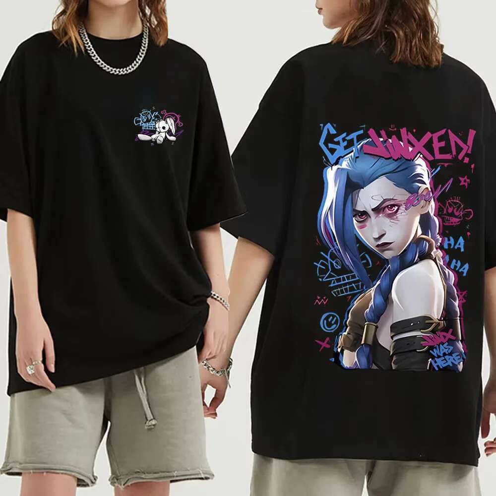 Arcane Jinx Graffiti T shirt Monkey Game Fan Commemorative suitable for both men and women with fashionable printed cotton short sleeves