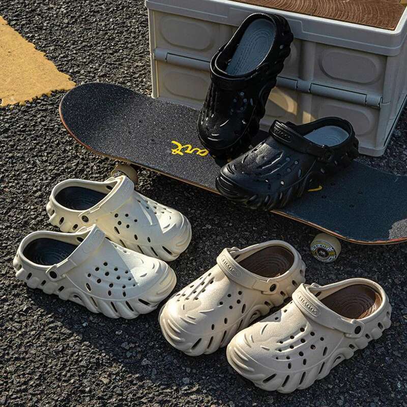 Men Fashion Platform Sandals Summer Comfy EVA Clogs Hollow Out Breathable Garden Shoes Man Thick Sole Non Slip Beach Slides