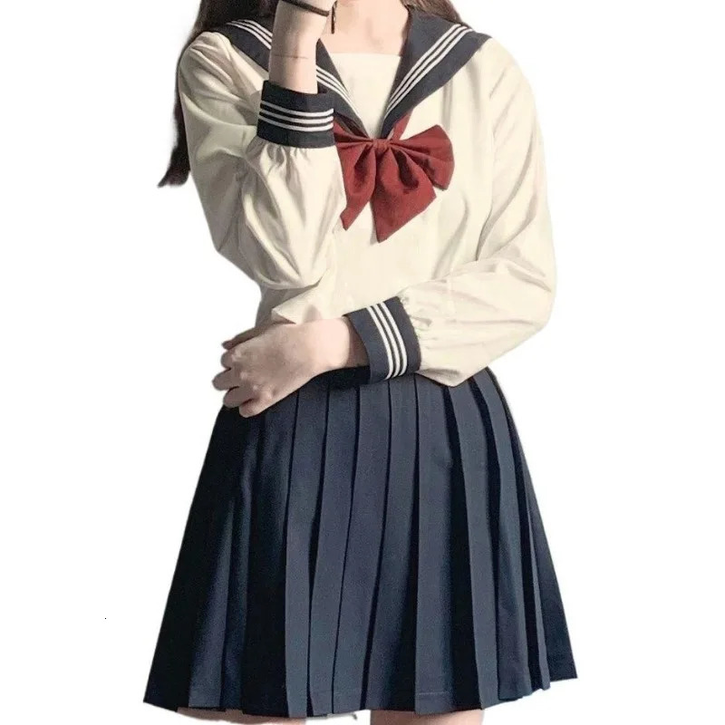Japanese JK Uniform Orthodox Basic Style Sailor Set Kansai Leadership Academy Role Playing School Student 250326