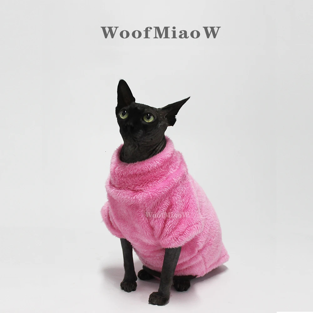 Pet Cat Sweater Home Fur Autumn and Winter Warm Solid Color Soft Arctic Velvet Skincare Suitable for Devonshire Cats Hairless C 250326