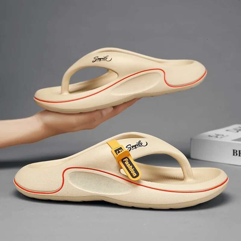 Summer New Men's Flip ps Indoor Outdoor Beach Sandals Thick Soft Sole Bathroom Slides Shoes Man Non-slip Home Slippers