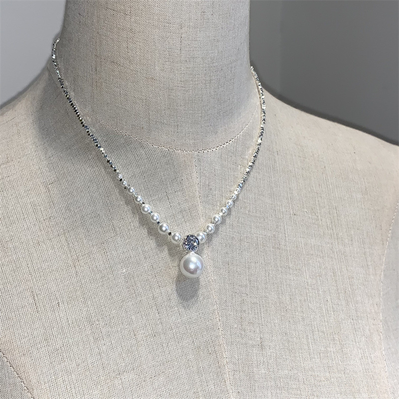 Classic Silver Finish Pearls on a Fine Chain - Timeless Neckwear for Every Occasion