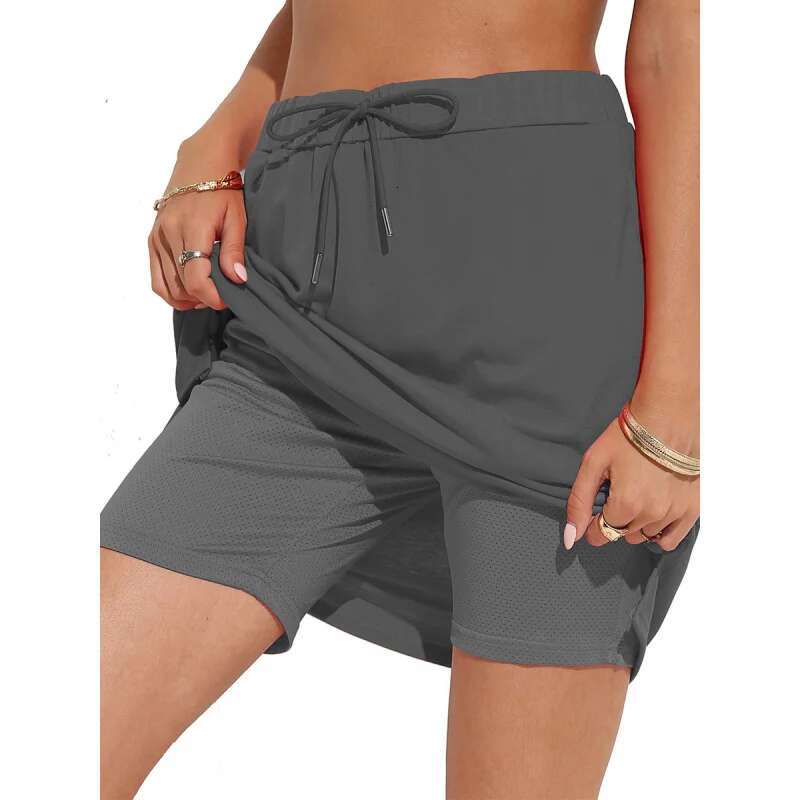 Dongdumaoyi Lente Zomer Dames Elegante Tie Taille Effen Kleur Casual Rok B