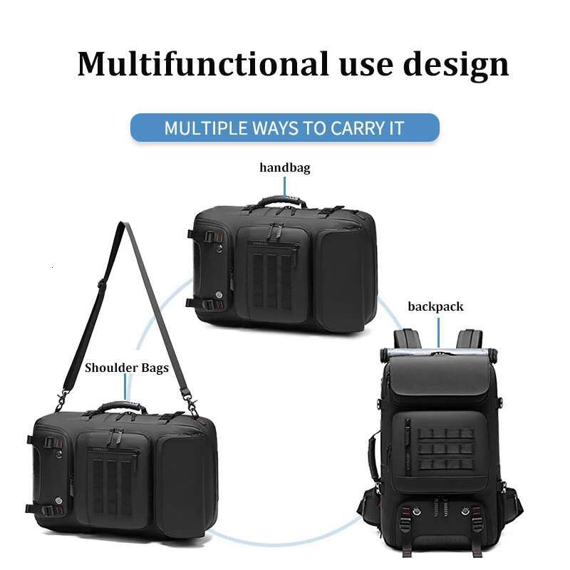 Men Travel Backpack Waterproof 17 Inch Business Laptop With Separate Shoe Bag USB Charging 50L Outdoors Hiking Backpack