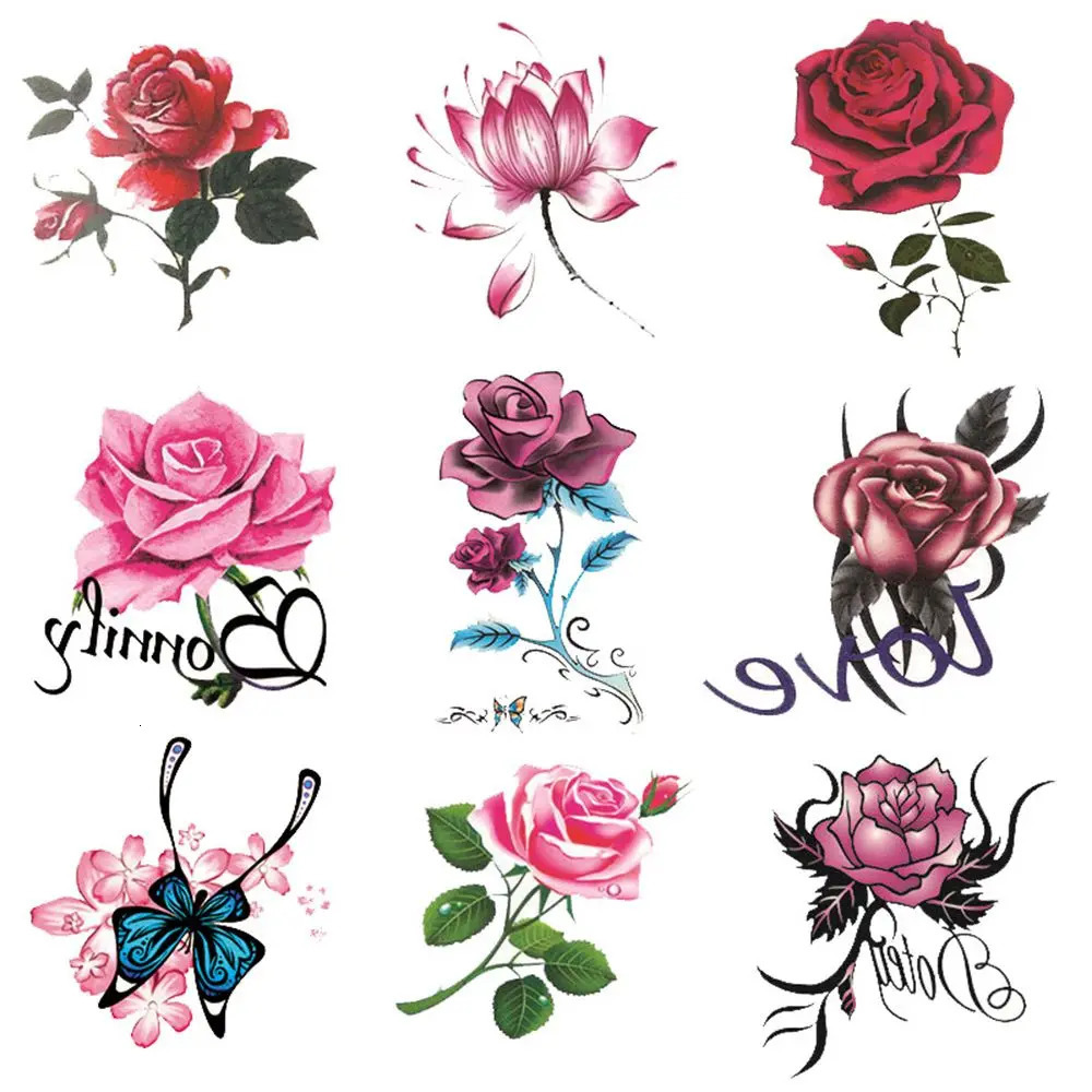 10203050Pcs Waterproof Temporary Tattoo Sticker Removable Body Art Butterfly Flower Women Men Fashion Stickers 250325