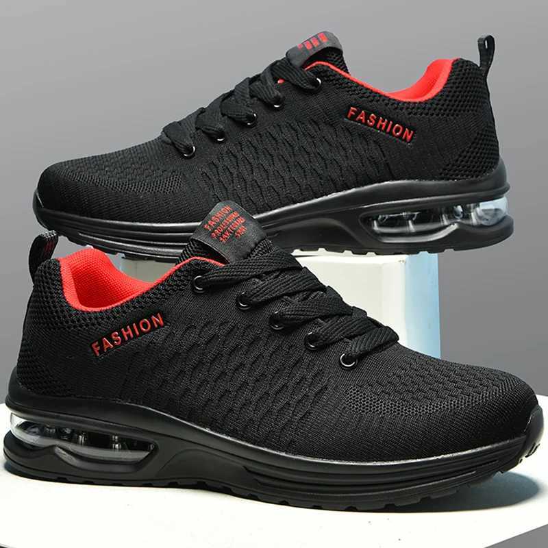 Mens sports shoes large size comfortable and fashionable lace casual anti slip wear-resistant outdoor mesh running shoes Y250325