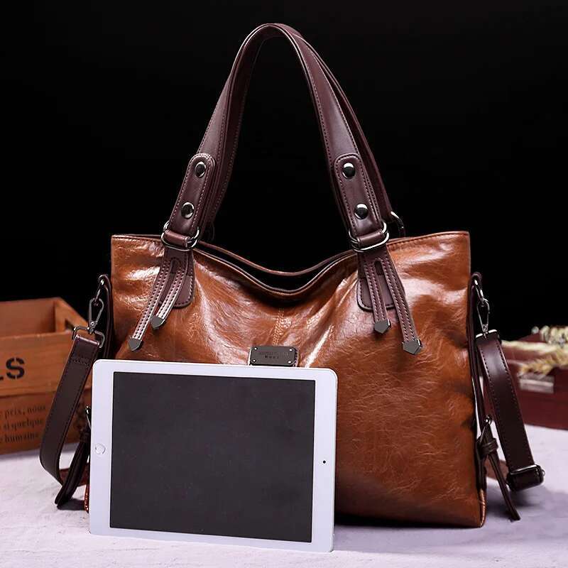 New Fashion Casual Tote Women Handbags Soft Leather Shoulder Bags For 2023 Ladies Vintage Big Capacity Crossbody Hand Bag