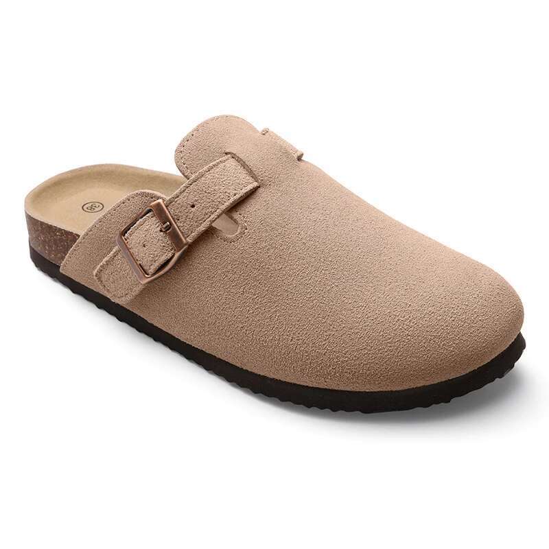 Smile PoP New Cork For Women Suede Clogs Fashion Brand Beach Outdoor Antiskid Home Slippers