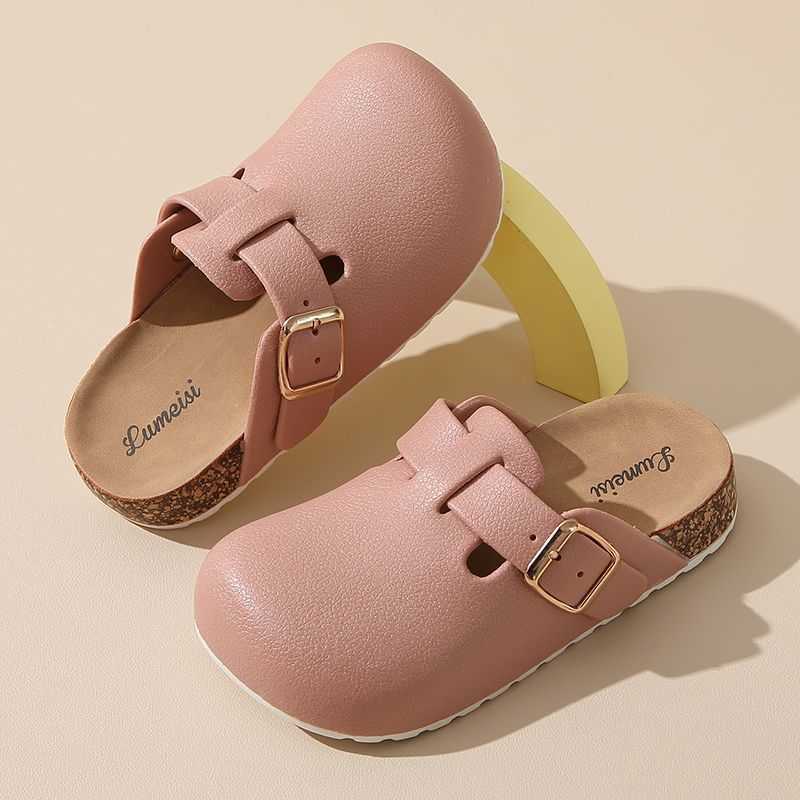 Slipper 2025 new childrens Haken shoes with high appearance for both boys and girls anti slip toe caps half mopping spring style S25326