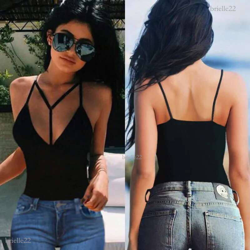 Wholesale- Plus Size 3XL New 2016 Summer Women Sexy Camisole Tank Tops V neck Spaghetti Strap Backless camisoles for Women Slim Vest Camis
