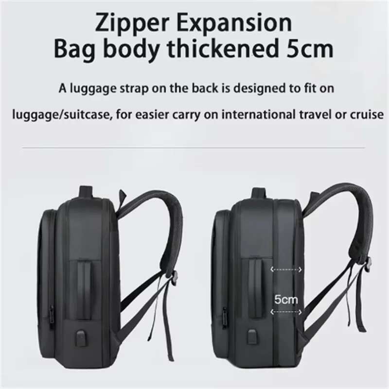 XOKY Business Travel Expandable Large USB Charging Men Fashion 15.6 Inch Laptop Backpack 2051