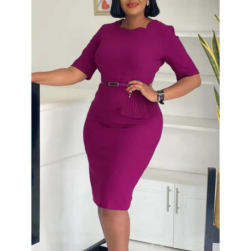Dongdumaoyi Zomer Nieuwe Mode Effen Kleur OL Pendelen Bodycon Damesmode Jurk