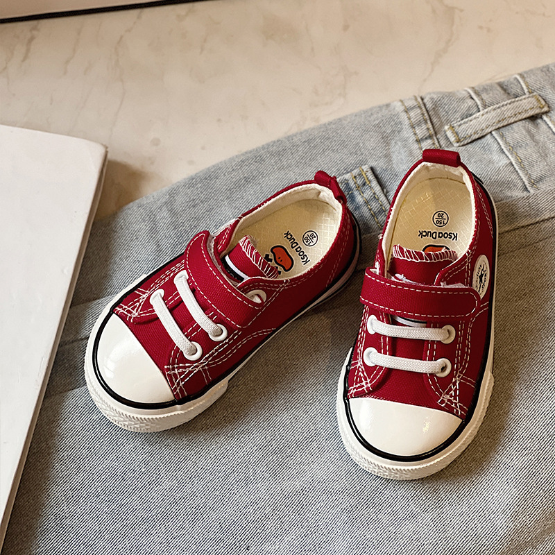 Kids Canvas Shoes High quality Children Casual Lace Up Classic Flats Shoes Happysteps New Boy Shoes Toddler Students Girl Sneakers Size US4c-US5y H024