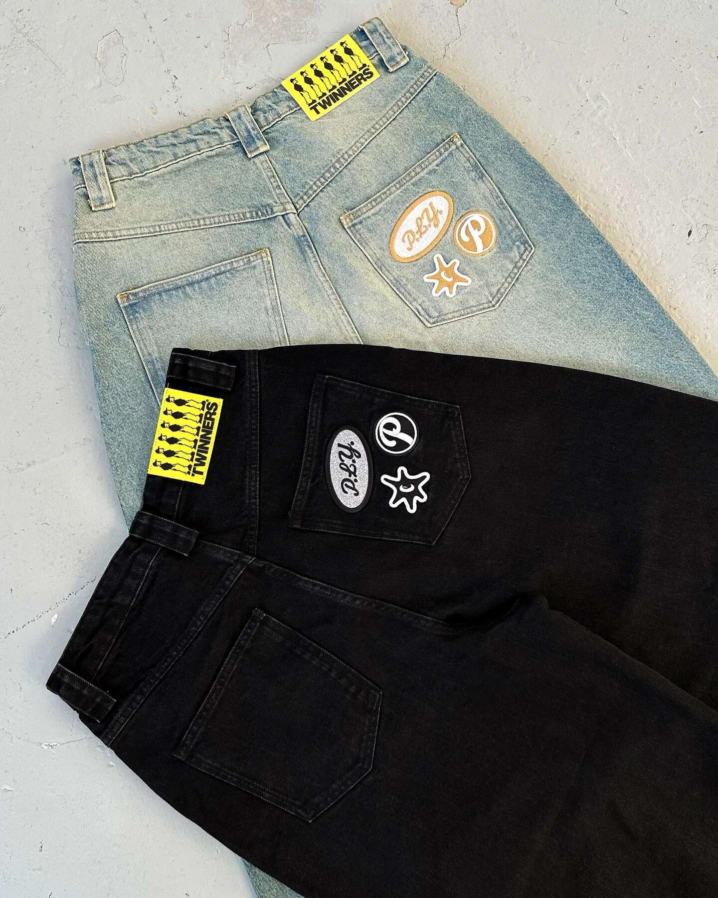 Y2k Haruku Large Letter Embroidery 2025 New Baggy Jeans Mens Womens Casual High Waist Straight Pants Hip Hop Streetwear