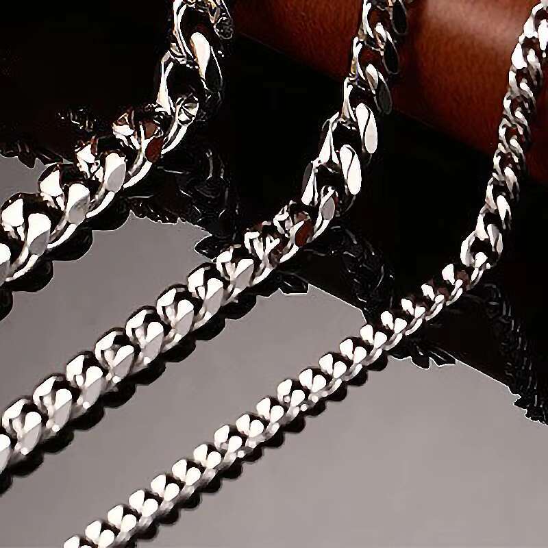 No Fading 18k Gold Plated Hiphop Cuban Link Chain Mens Necklace Bracelet Stainless Steel 3/5/7/9mm Wide Chains for Men