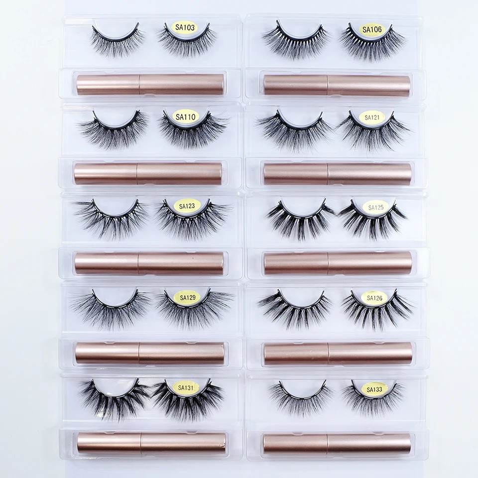 1/5 Pairs Magnetic Eyelashes Makeup False Lashes Bulk Items Wholesale Natural Magnetic Lashes Eyeliner Set 250324