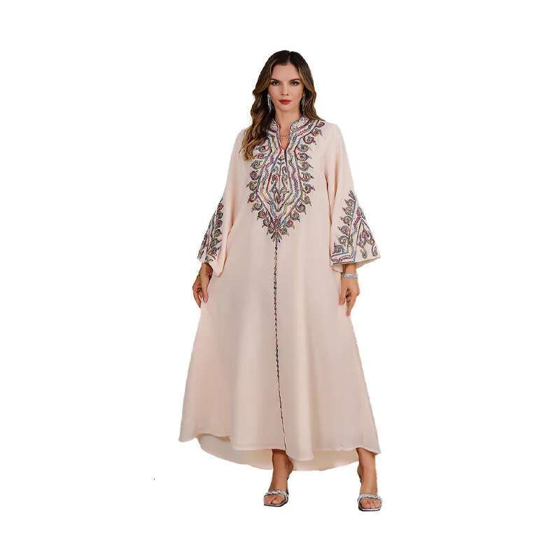 Dongdumaoyi Dubai Djellaba Dameskleding Abaya Arabische Damesjurk Musilin Geborduurde Jurk W