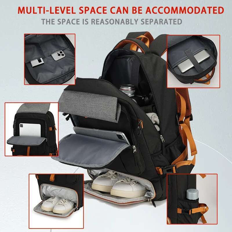 Travel Laptop Men's And Women's Backpacks, Casual Backpacks With Shoe Compartments