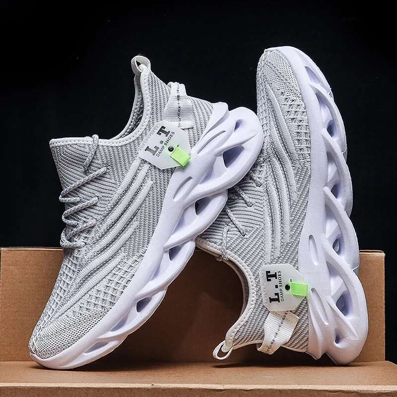 Men Sports Running Jogging Shoes Casual Sneakers Outdoor Breathable Mesh Women Light Shock-absorption Black Tennis