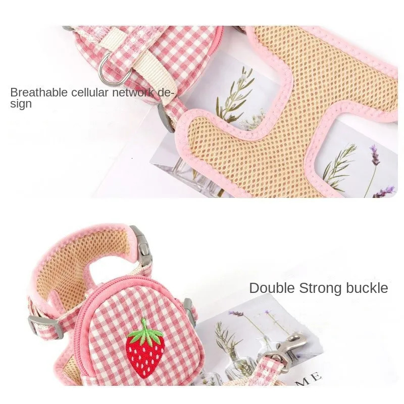 Cat Harness with Backpack Prevent Break Free Breathable Chest Strap Pet Traction Rope Set Teddy Mini Dog Walking Pet Supplies 250326