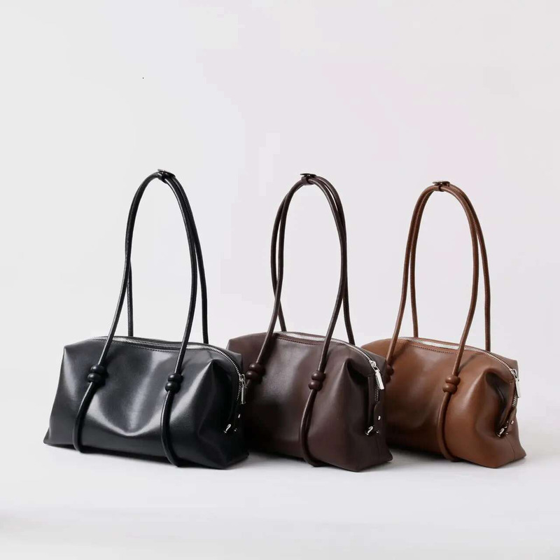 Vintage Simple Long-Handle Easy To Wear Women Tote Wine Red Genuine Cow Leather Female Shoulder Bag Rope Strap Travel Handbag
