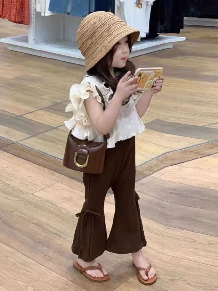 Girls clothing set summer T-shirt top+pants Korean childrens clothing set cute childrens clothing 2PCS 2024 new itemT250327