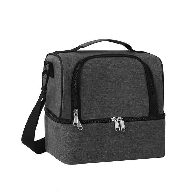 25 Hot Selling 300D polyester large capacity double-layer picnic insulated and in hand bag, lunch refrigerated bag