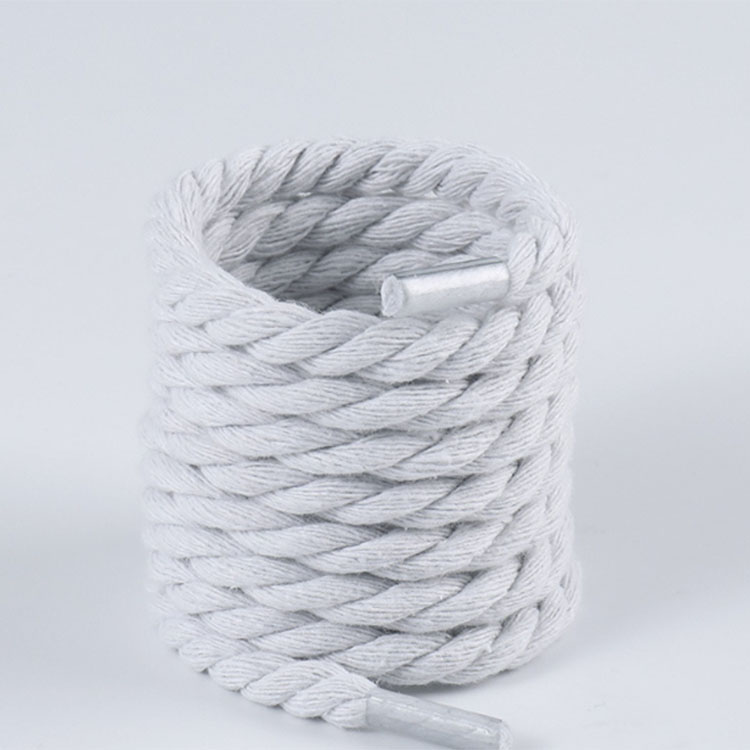 8mm Cotton Linen Twist Weave Shoelaces solid Color Rope Shoes Laces Men Women Trendy Personality kpop Sport Casual Shoestring