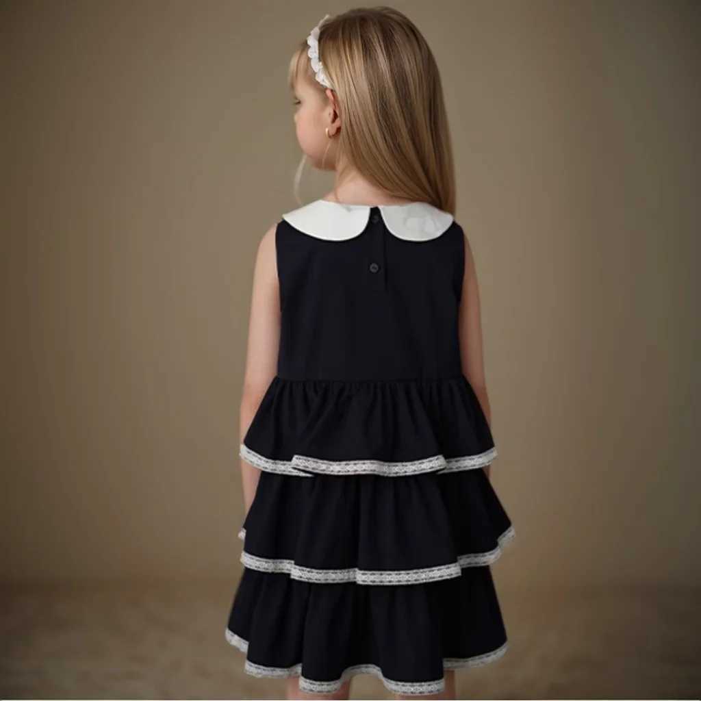 Kids Princess Dresses for Girls Sleeveless Vest Children White Leaf Ball Gown Birthday Wedding Frock Baby Baptism Boutique Dress W250326