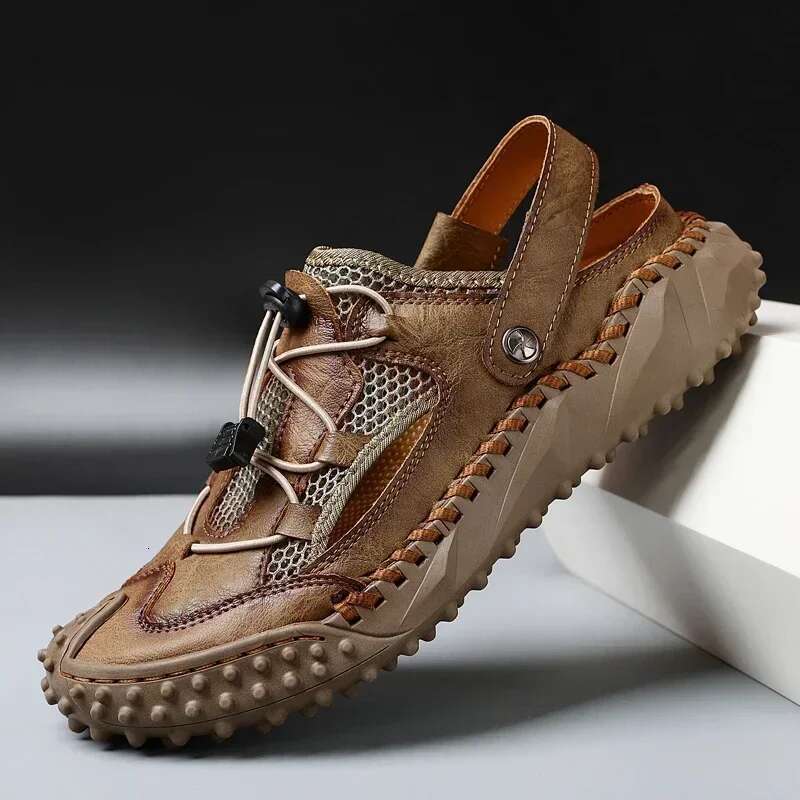 Summer for Men Comfortable Men's Man Beach Sandals Original Brands Shoes Man's Leather Sandal Trend