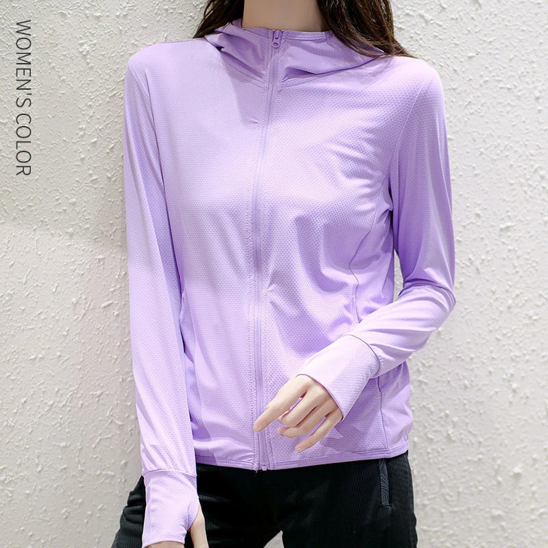 UPF50Sunscreen Jacket Womens Ice Silk Hoodie Suitable for Summer Air Conditioning Clothing Breathable Solid Color 250326