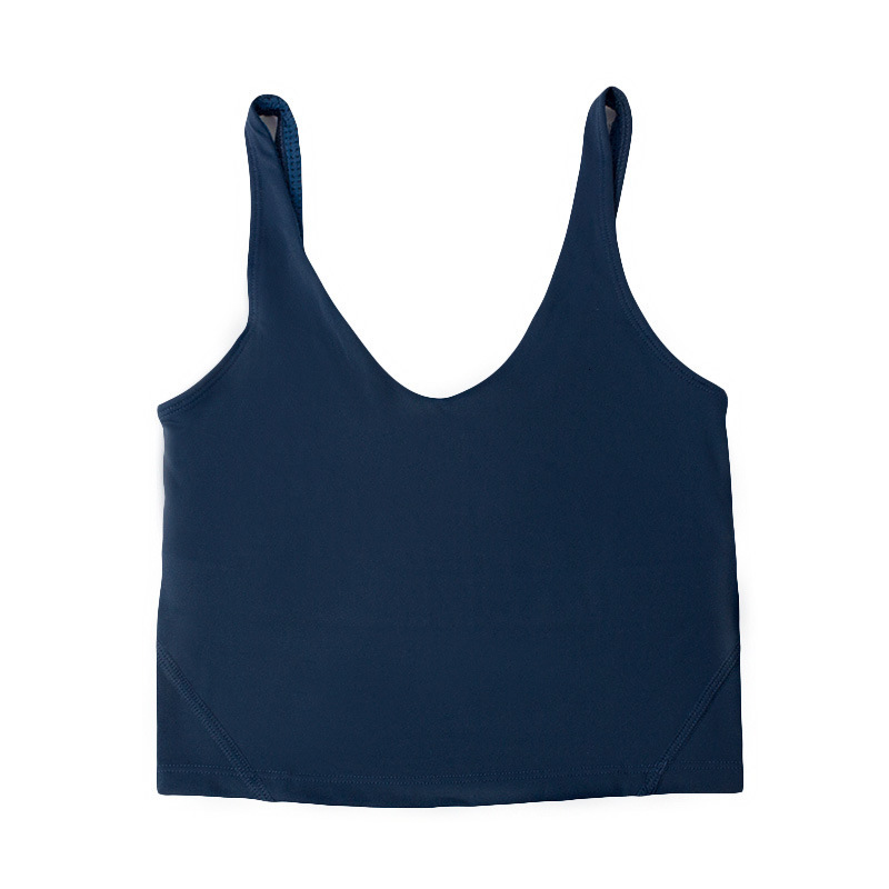 New Yoga Clothes Nylon Naked Tight Sports Women Bra Versatile Fitness Back Underwear Tank Top Gather